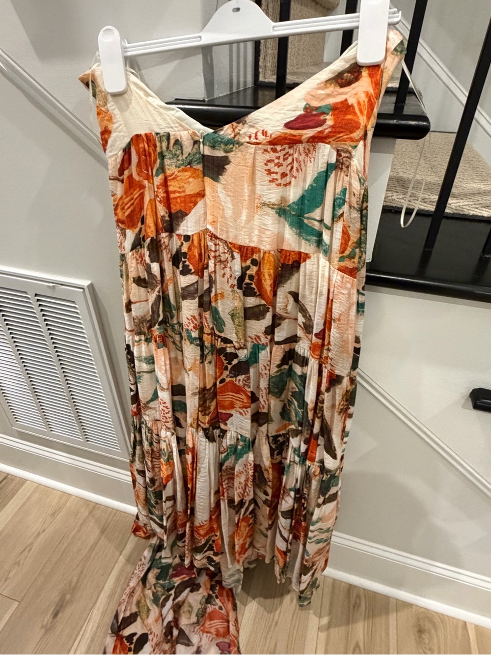 ASTR The Label - Abstract Print Tiered Maxi Dress Size S